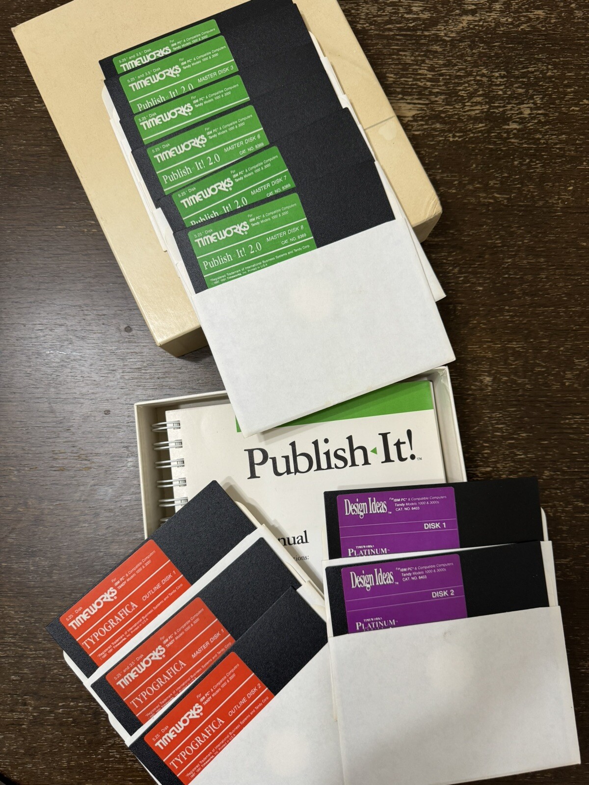 Timeworks Publish it! Typografica Design Ideas floppies RARE For IBM PC Etc