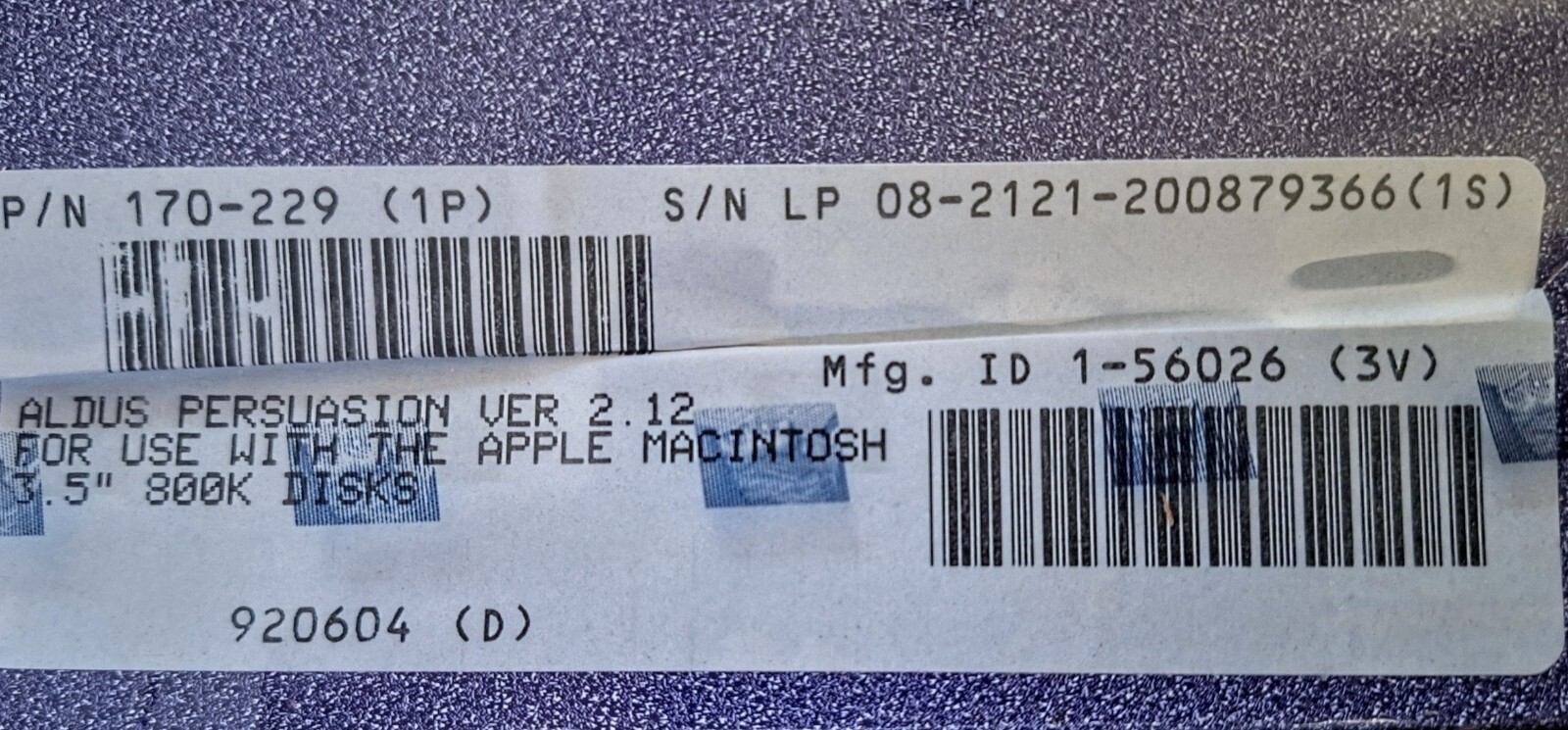 Aldus Persuasion Ver 2 Five User Lab Pack Macintosh 3.5″ Disks NISB