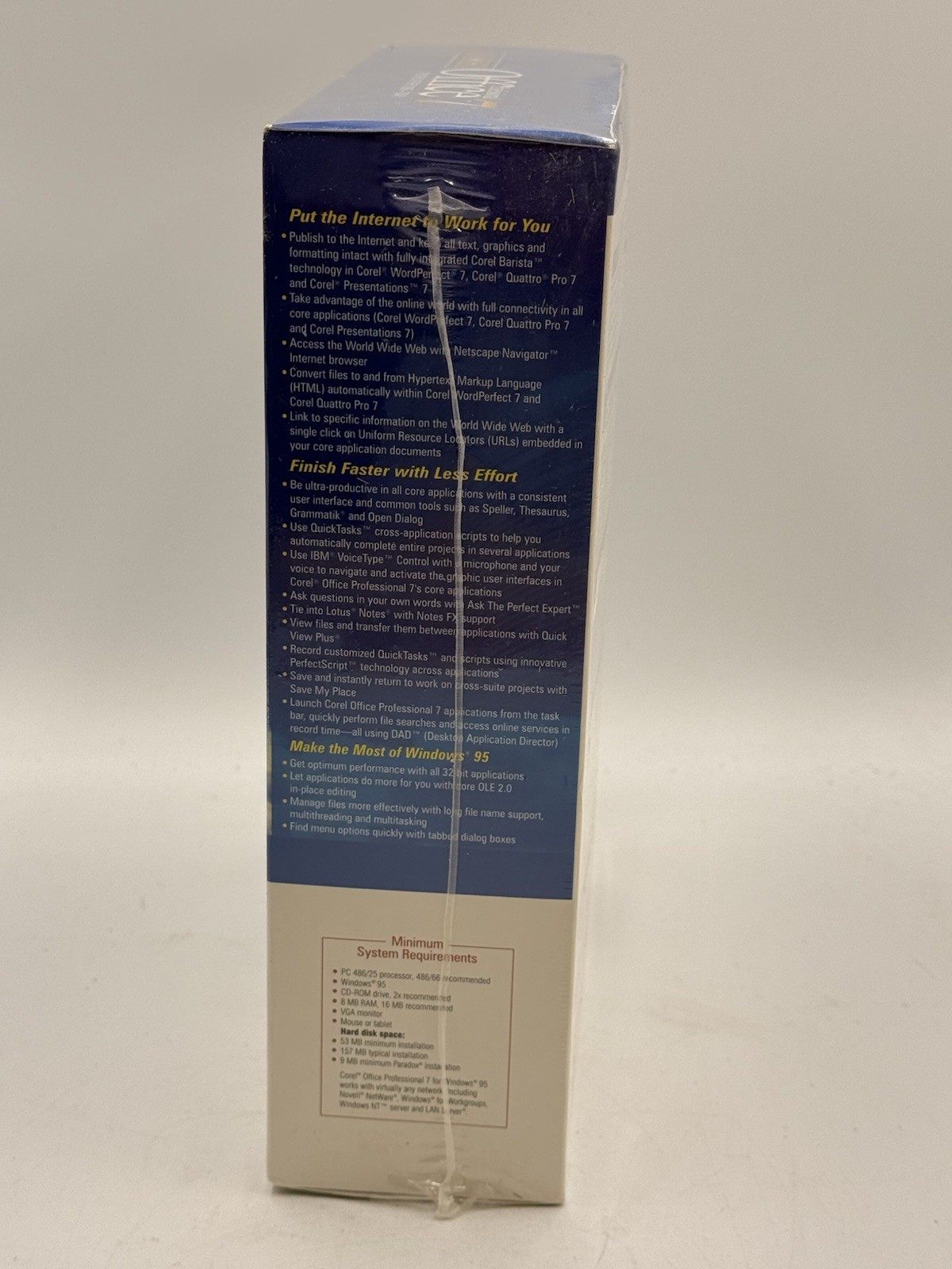 Corel Office 7 Professional 1996 New In Sealed Box User Manuals CD-ROM