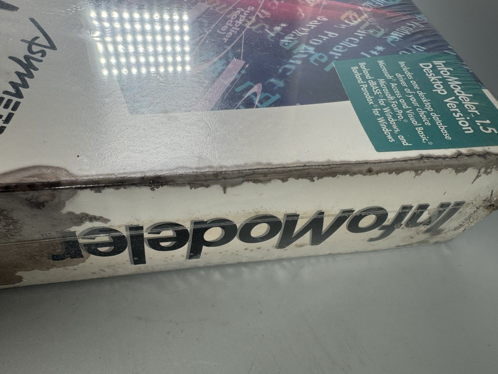 RARE 1994 InfoModeler 1.5 by Asymetrix – New Sealed, Heavy Water Damage