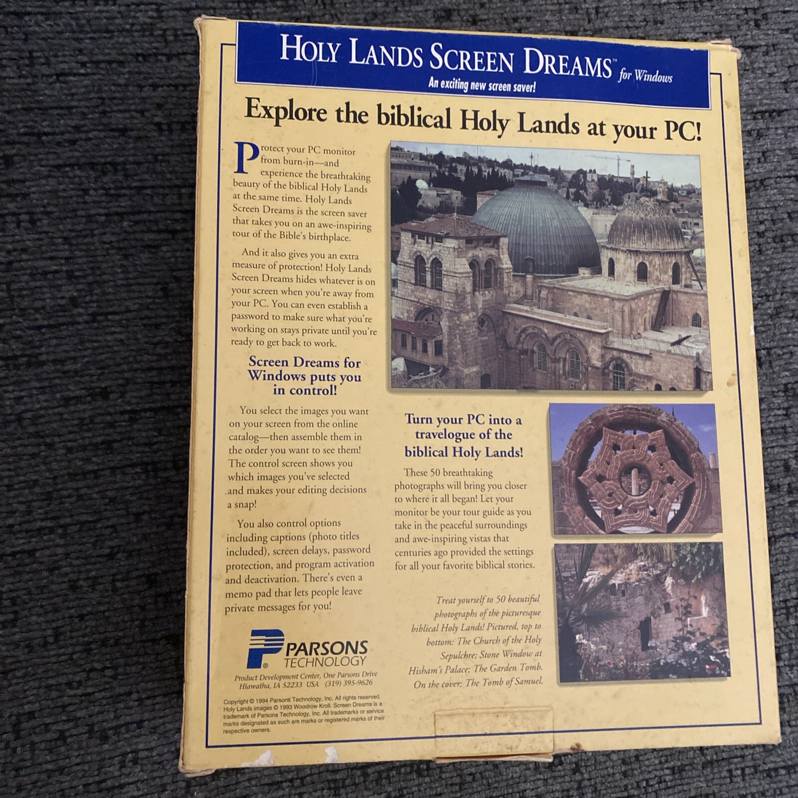 HOLY LANDS Screen Dreams For Windows- Good Condition – Box Has Been Damaged