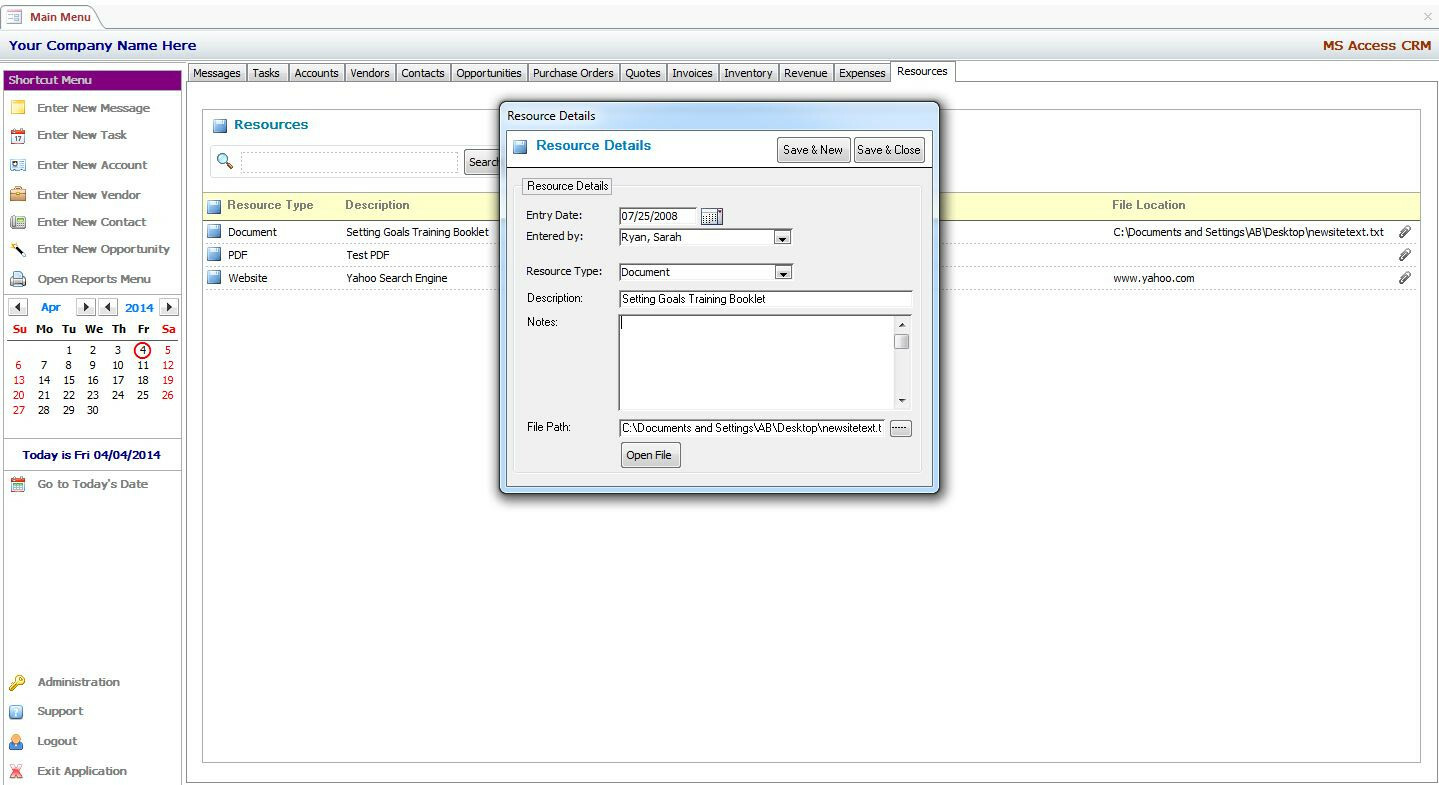 MS Access Based CRM Software – Use As-Is or Customizable