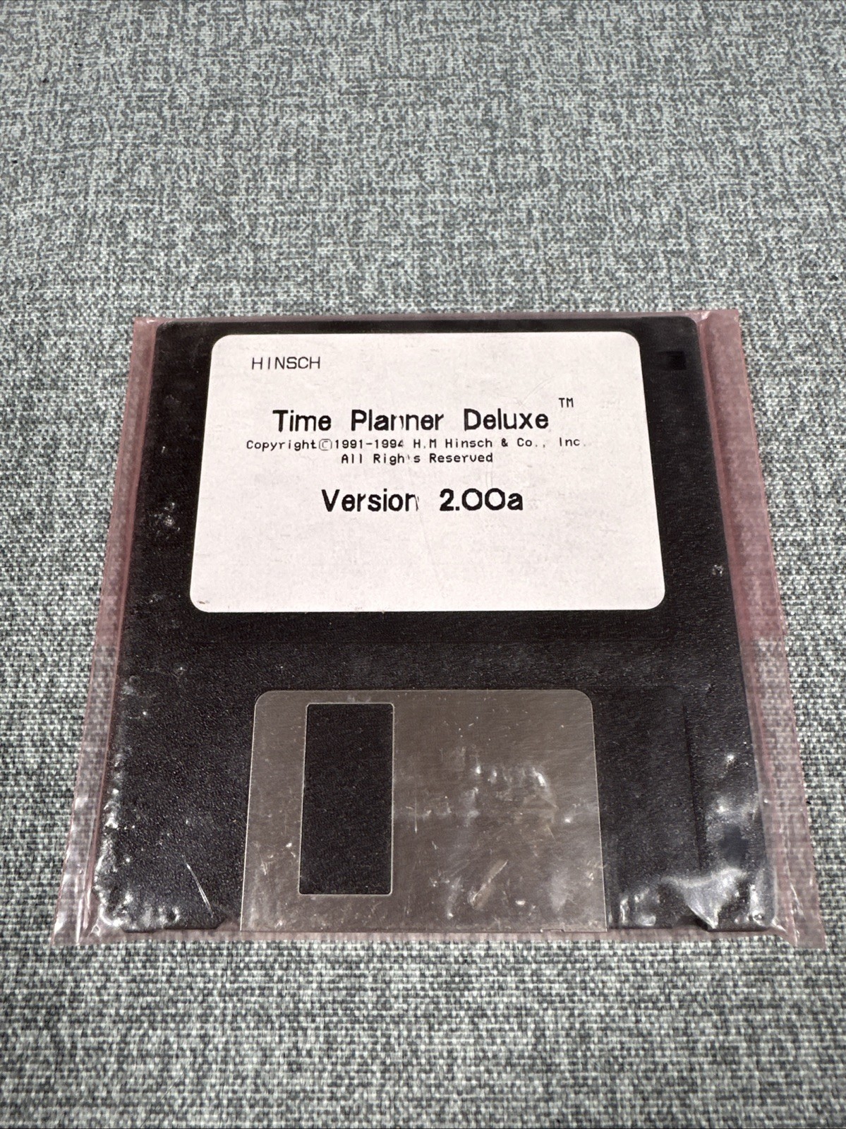 NOS 1994 Hinsch Time Planner Deluxe Version 2.00a 3.5″ Floppy Disk RARE!