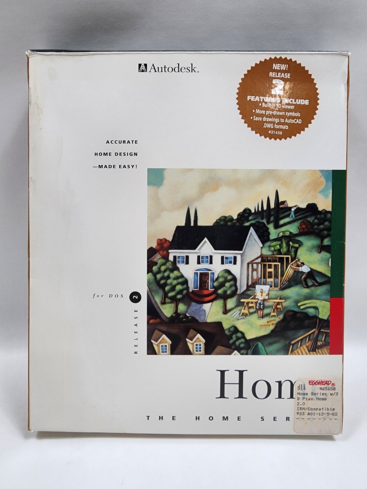 Vintage 1993 Autodesk 3D Plan Home Series with Diskettes & Manuals DOS 2 Release