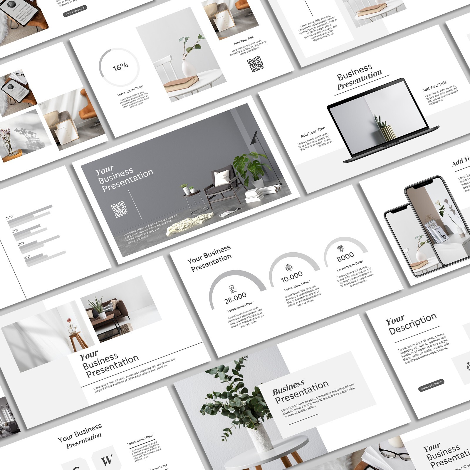 Clean PowerPoint Template – Modern White Minimalist Business Presentation
