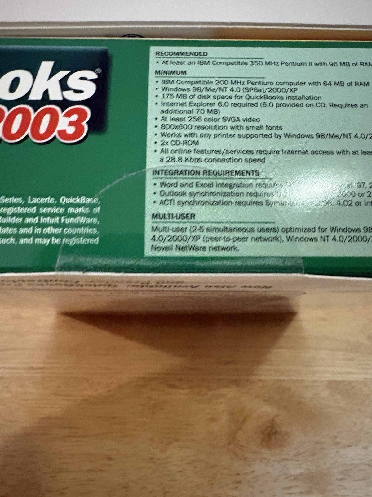 INTUIT QuickBooks Pro 2003 Financial Software Small Business