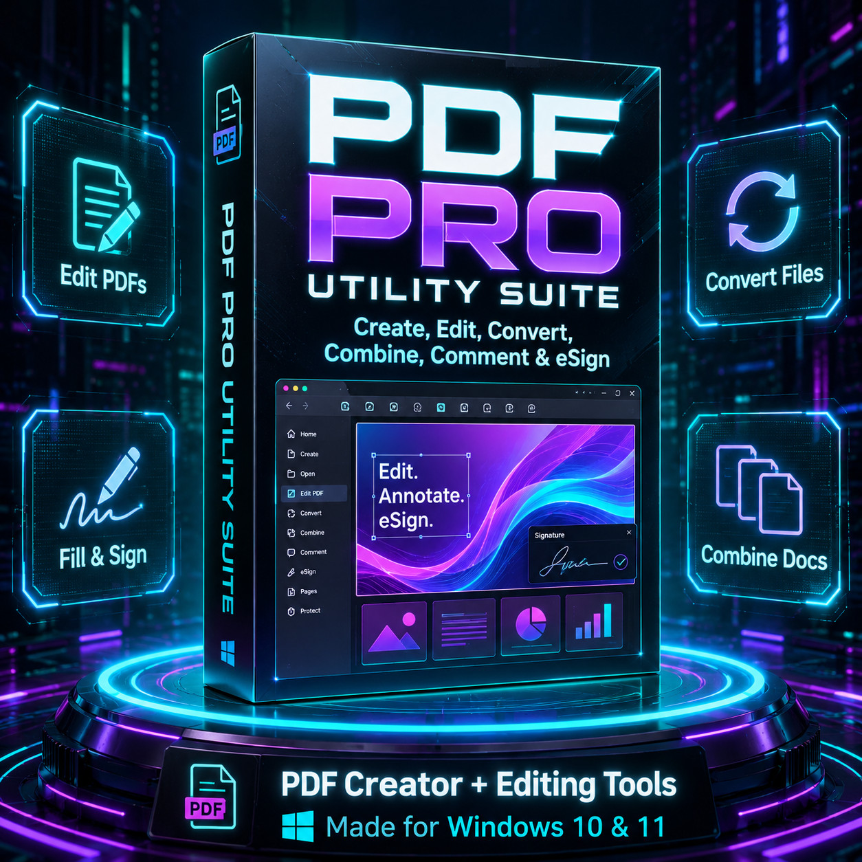 PDF Editing Tools USB Drive for Windows | Create Convert Combine Compress PDFs
