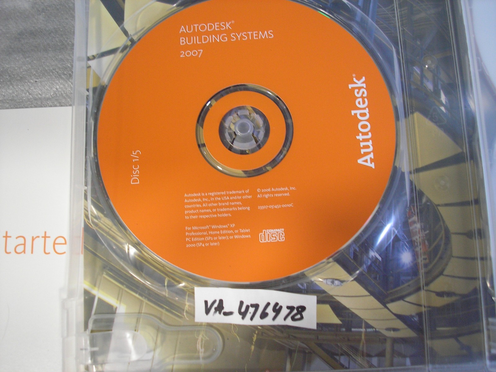 AutoDesk Building Systems 2007 Software 5 Disc s w / Manual / Serial Number