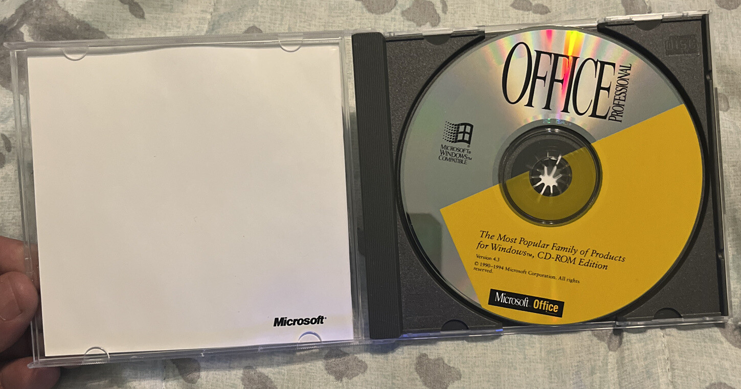 Vtg Microsoft Office Professional Version 4.3, 1994 EUC Rare Htf