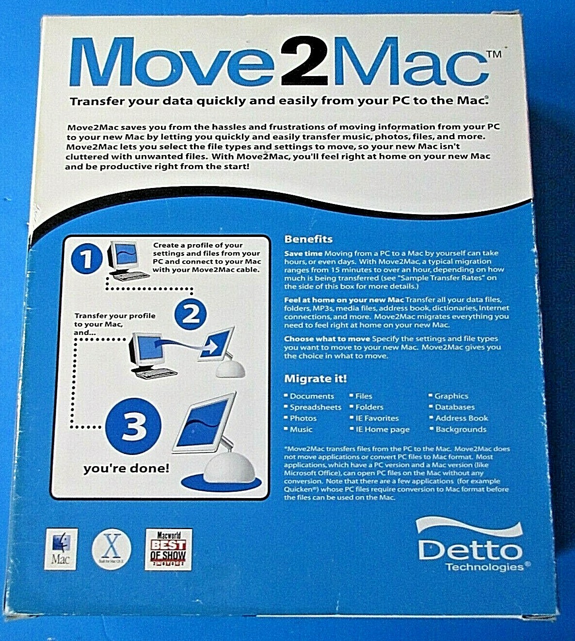 Move2Mac Macintosh PC Transfer Data Quickly from PC to MAC