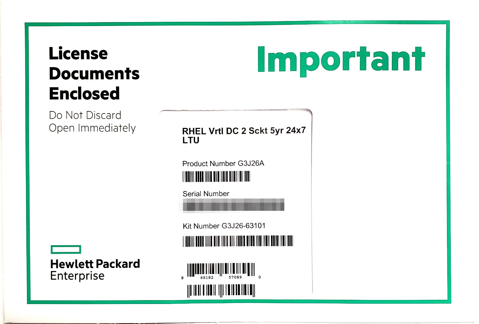 HPE Red Hat Enterprise Linux for Virtual Datacenters 2S 5yr 24×7 Premium LTU