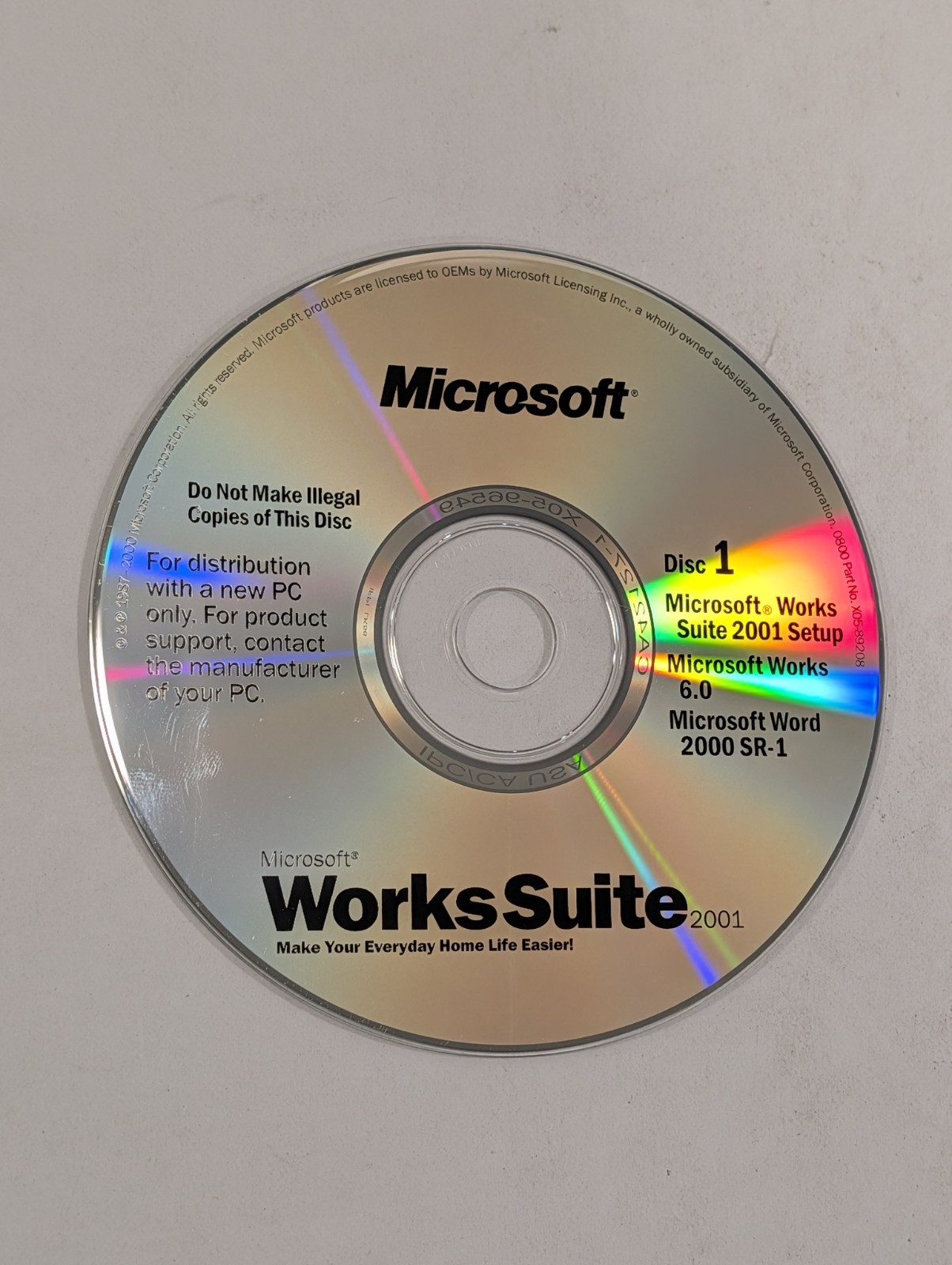 Microsoft Works Suite 2001 Windows PC CD-ROM 6 Disc Set – Word Streets Encarta