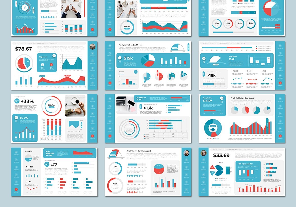 Analysis Motion Dashboards PowerPoint Presentation Template