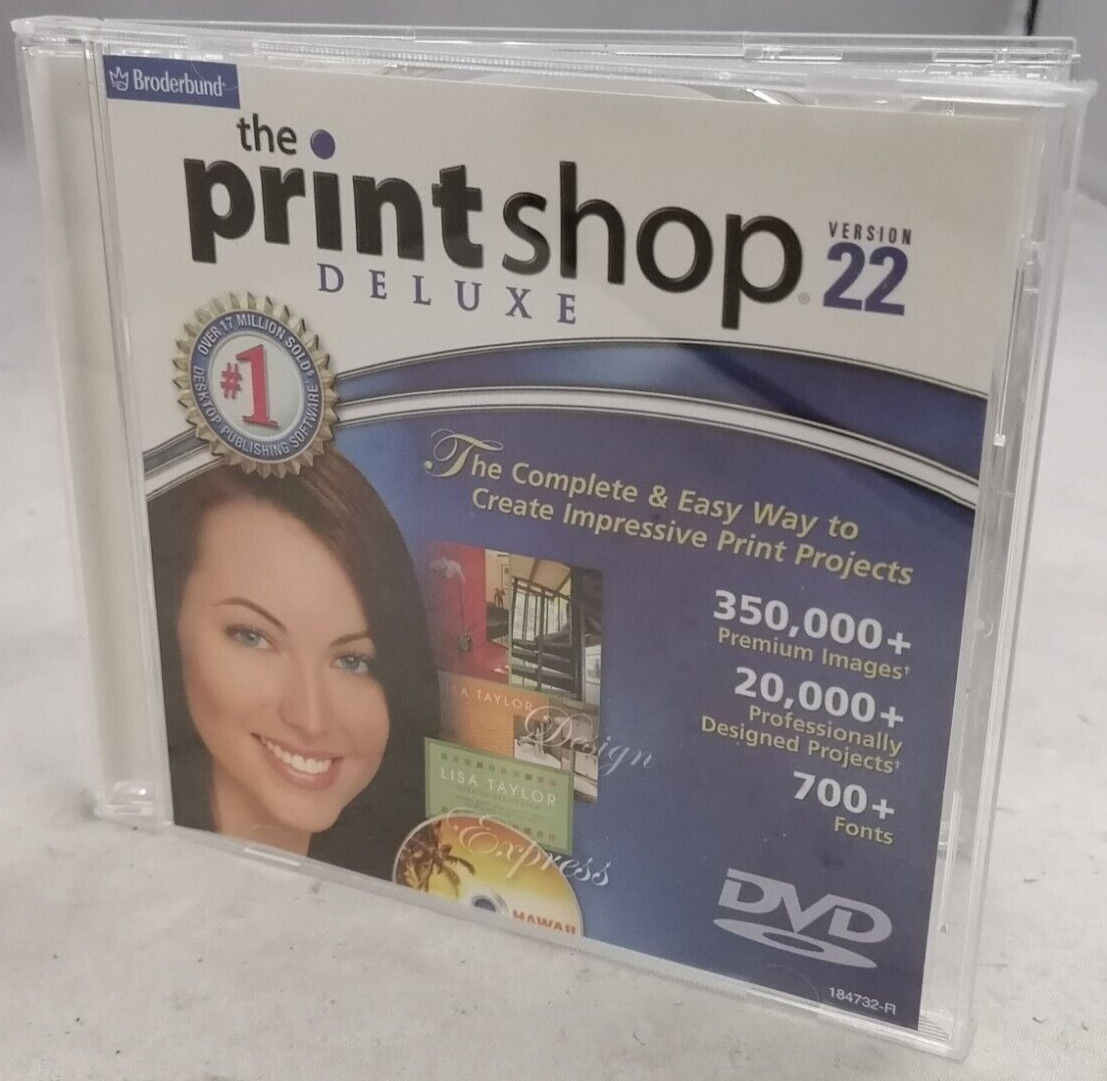 Broderbund The Printshop Deluxe Version 22 Software Disc P/N: 184732-FI
