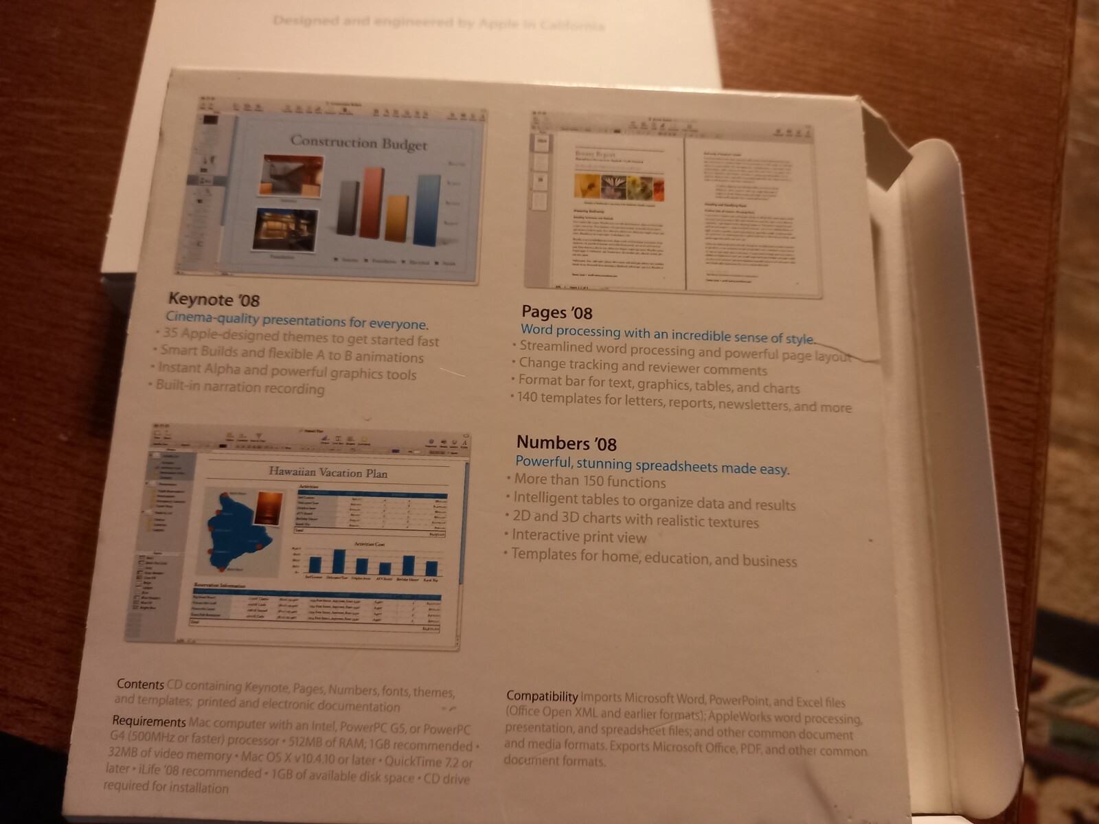 Apple iWork ’08 — Includes Keynote, Pages, Numbers – Retail-Boxed — FREE Ship