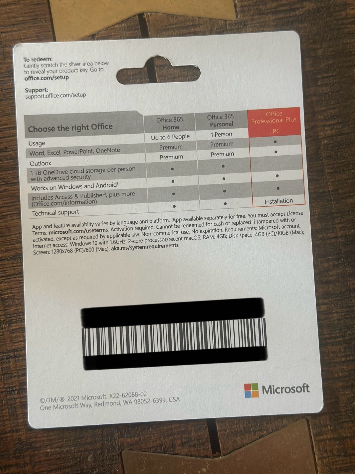Microsoft Office Professional Plus 2021 – 1 PC Windows – Lifetime – Retail