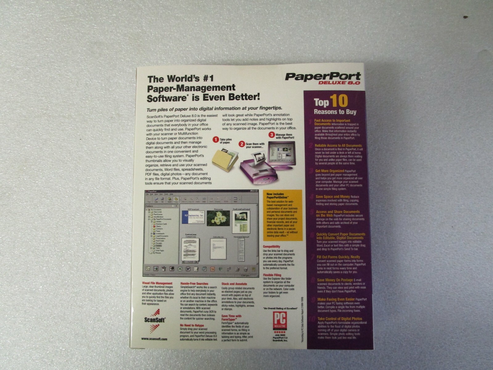 ScanSoft Paperport Deluxe 8 New In Sealed Retail Box!
