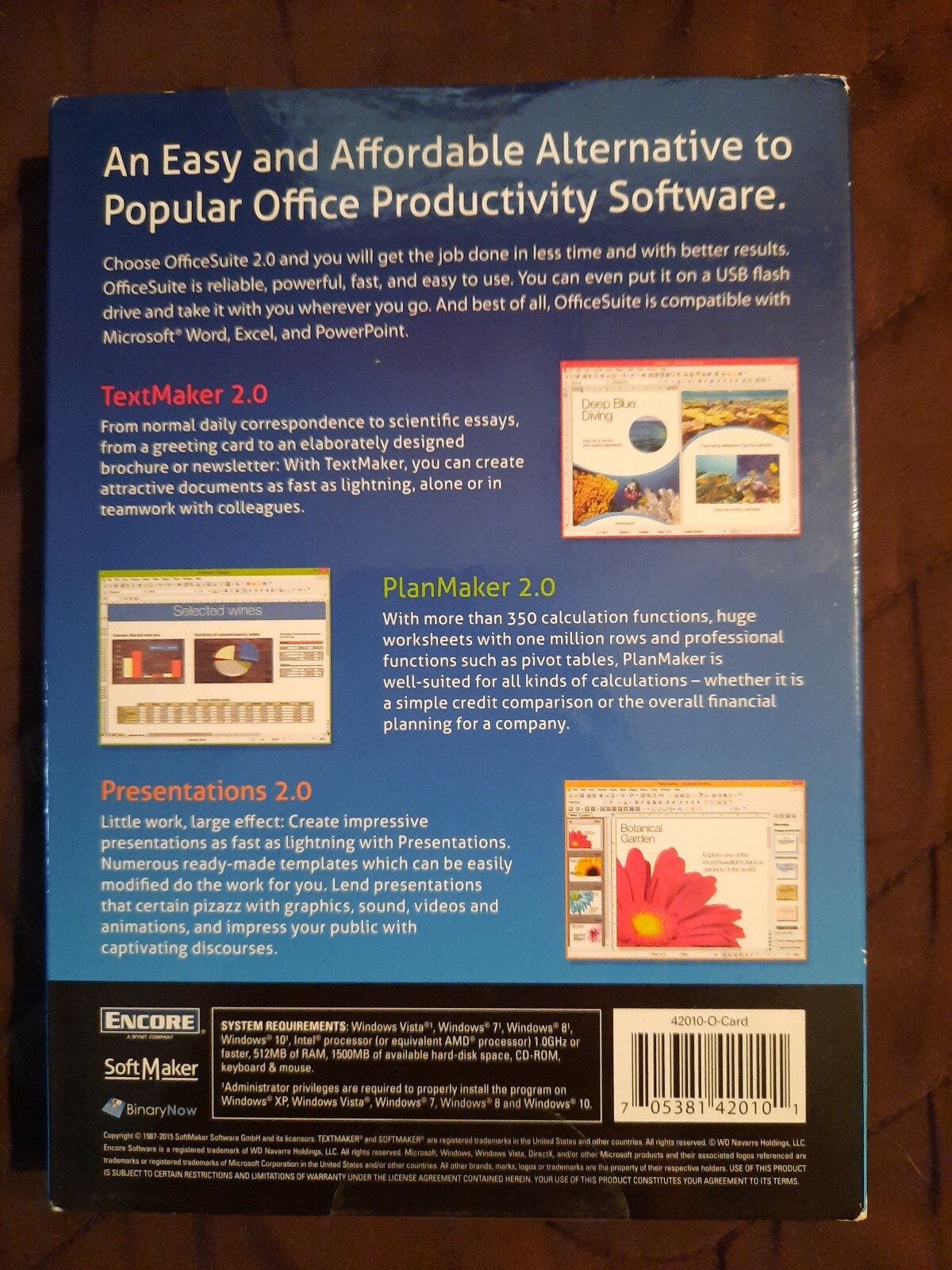 OFFICE SUITE 2.0 – Home & Business for Windows – PC CD-rom — NEW, SEALED