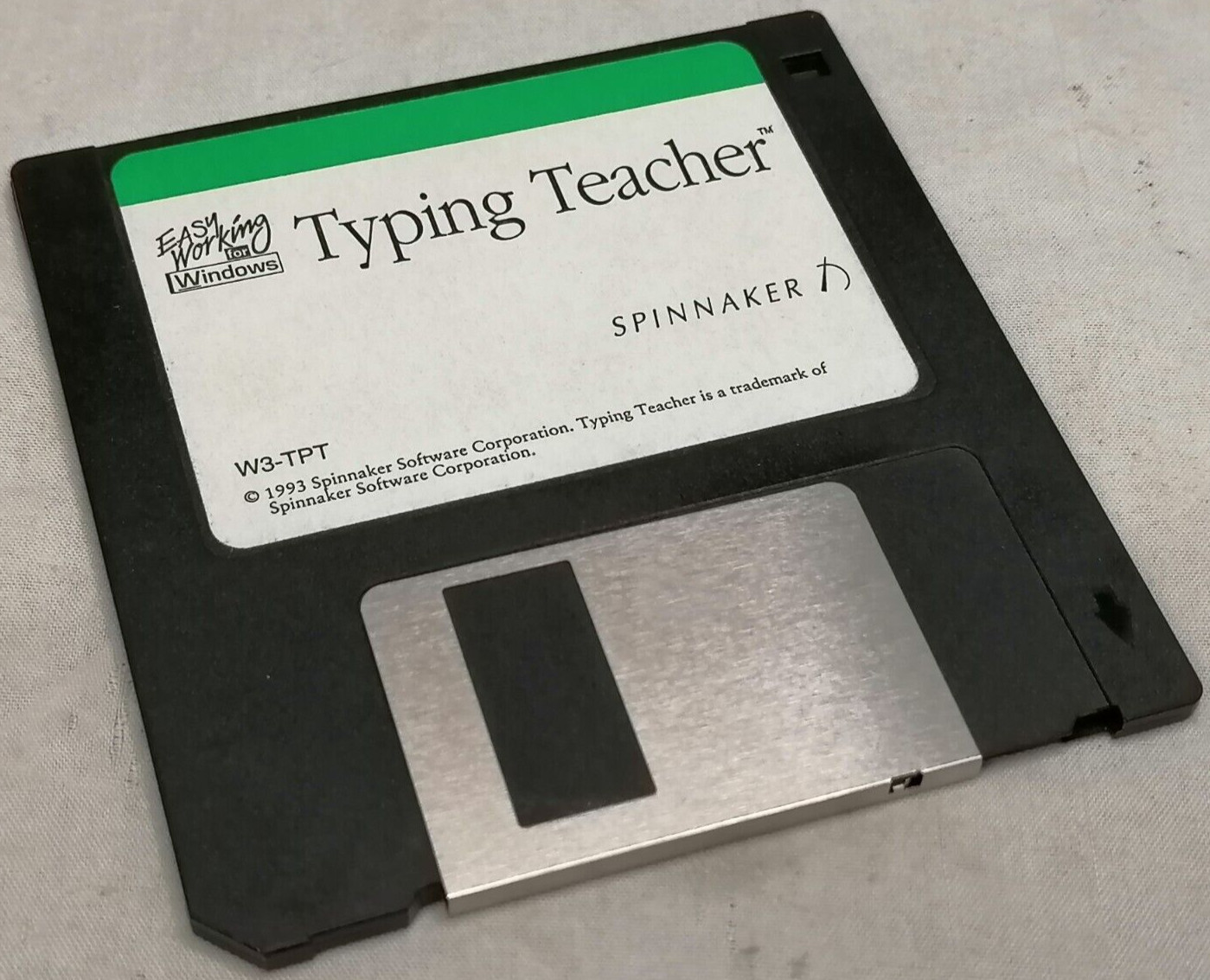 Vintage 1993 Spinnaker Typing Teacher Floppy Disk P/N: W3-TPT