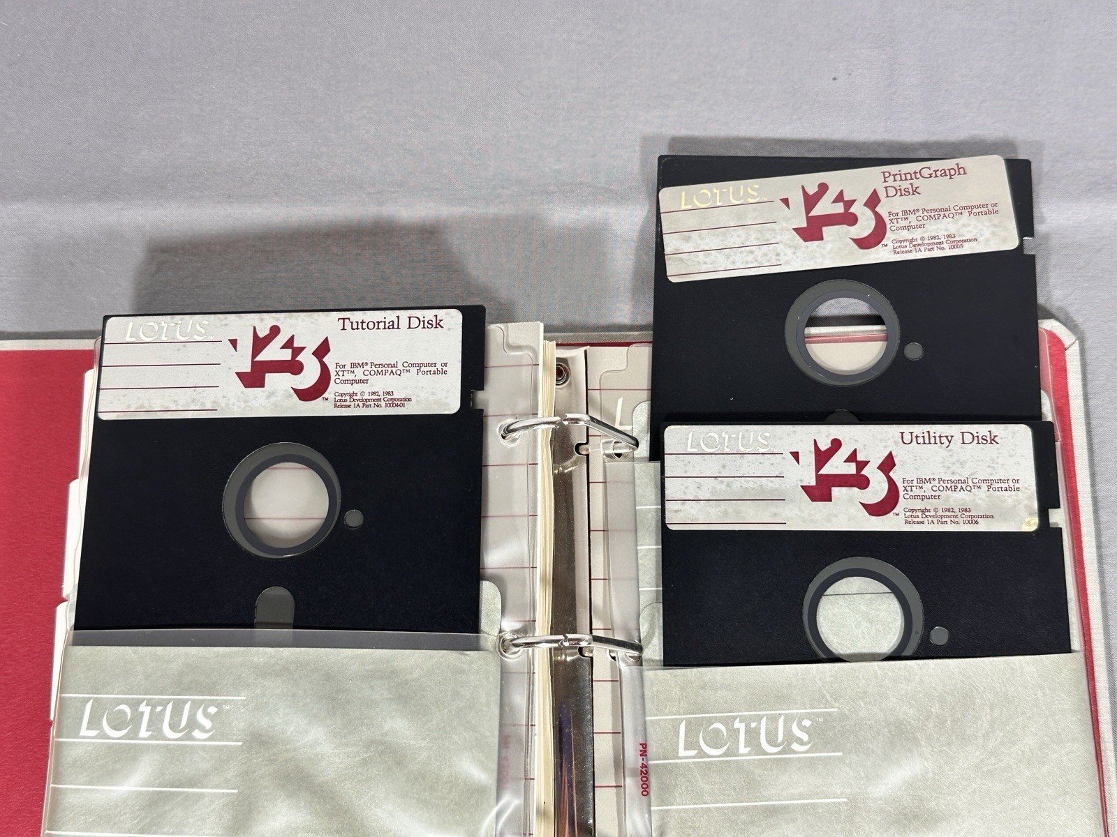 Vintage Lotus 1-2-3 Release 1A User Manual Binder with Floppy Disks IBM XT PC