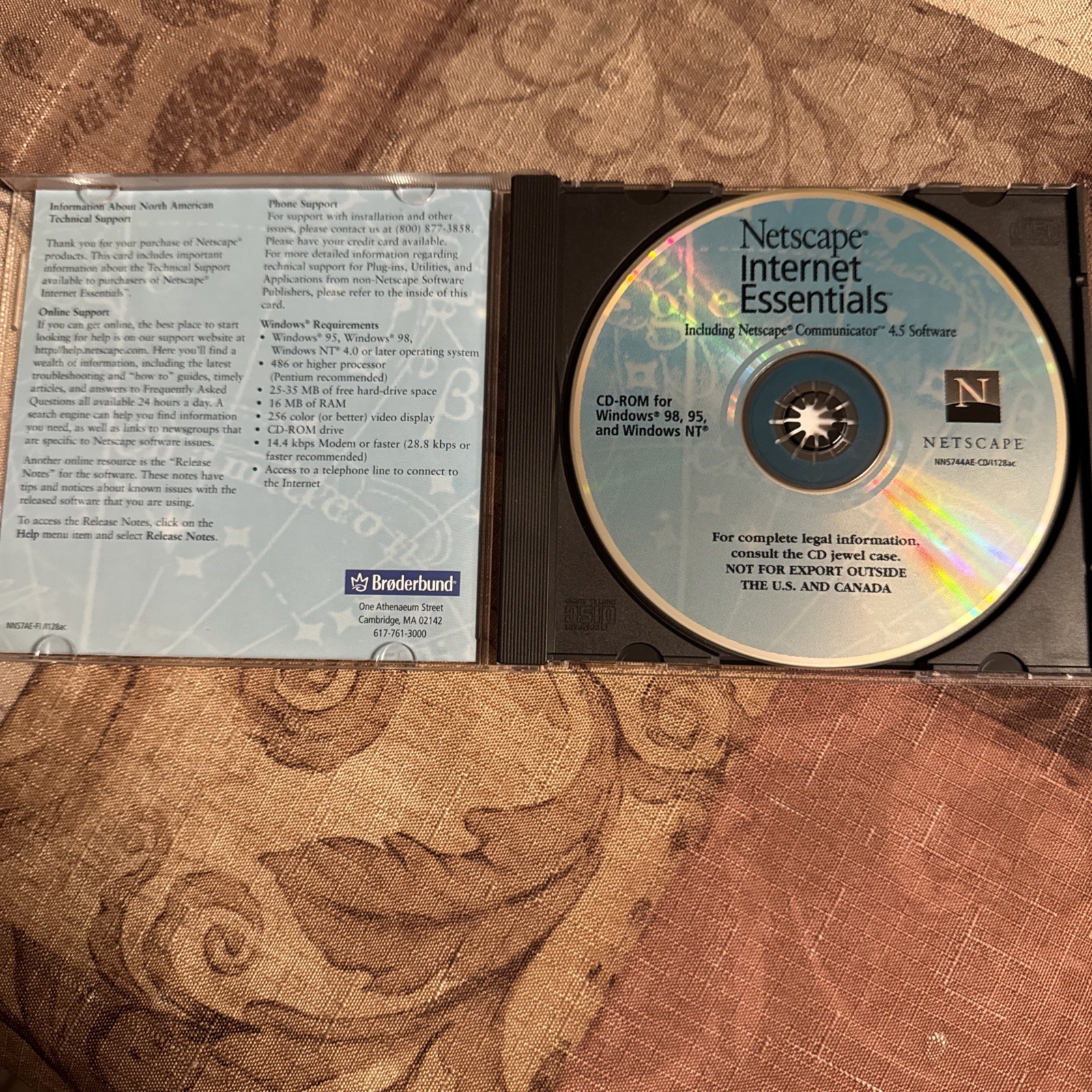 Netscape Internet Essentials Netscape Communicator 4.5 Software Broderbund 1998