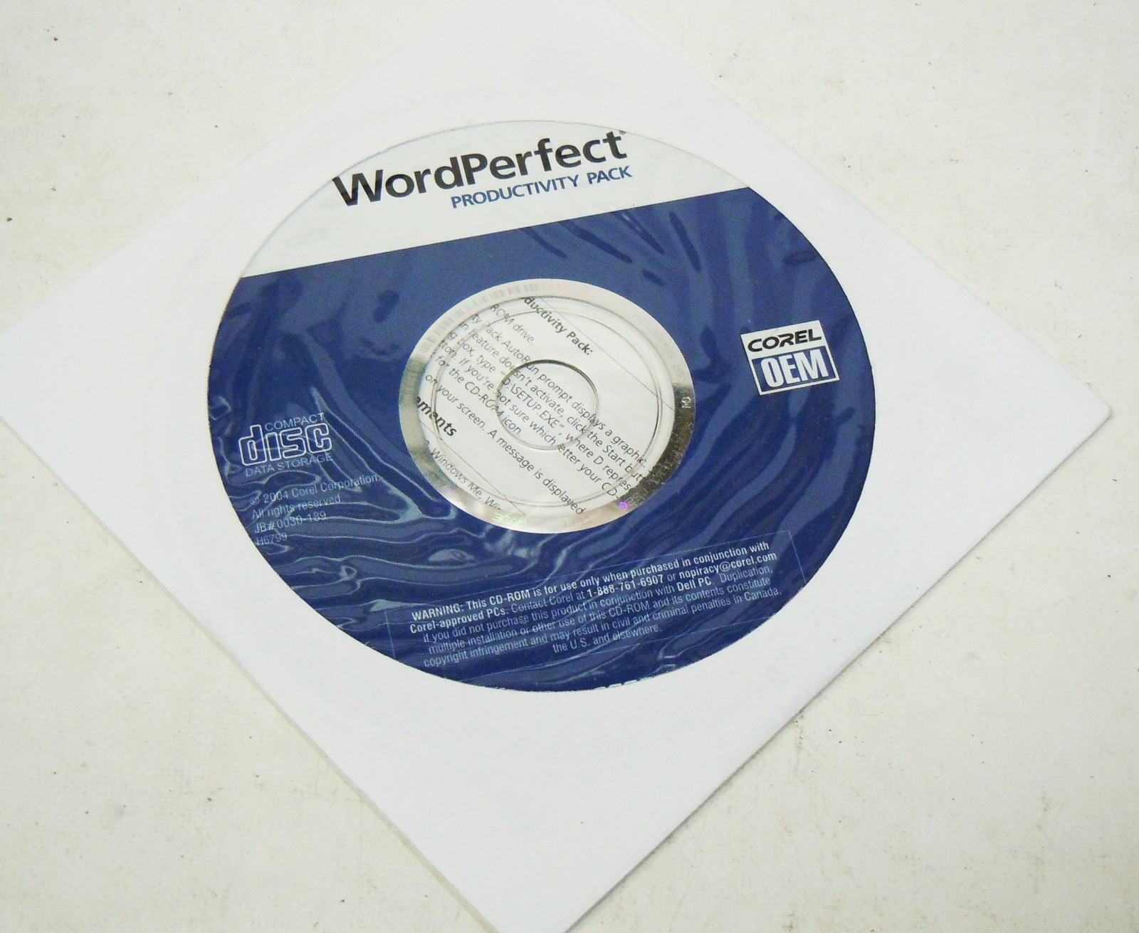 Corel WordPerfect 2004/2005 Productivity Pack CD ROM Disc OEM for Windows PC