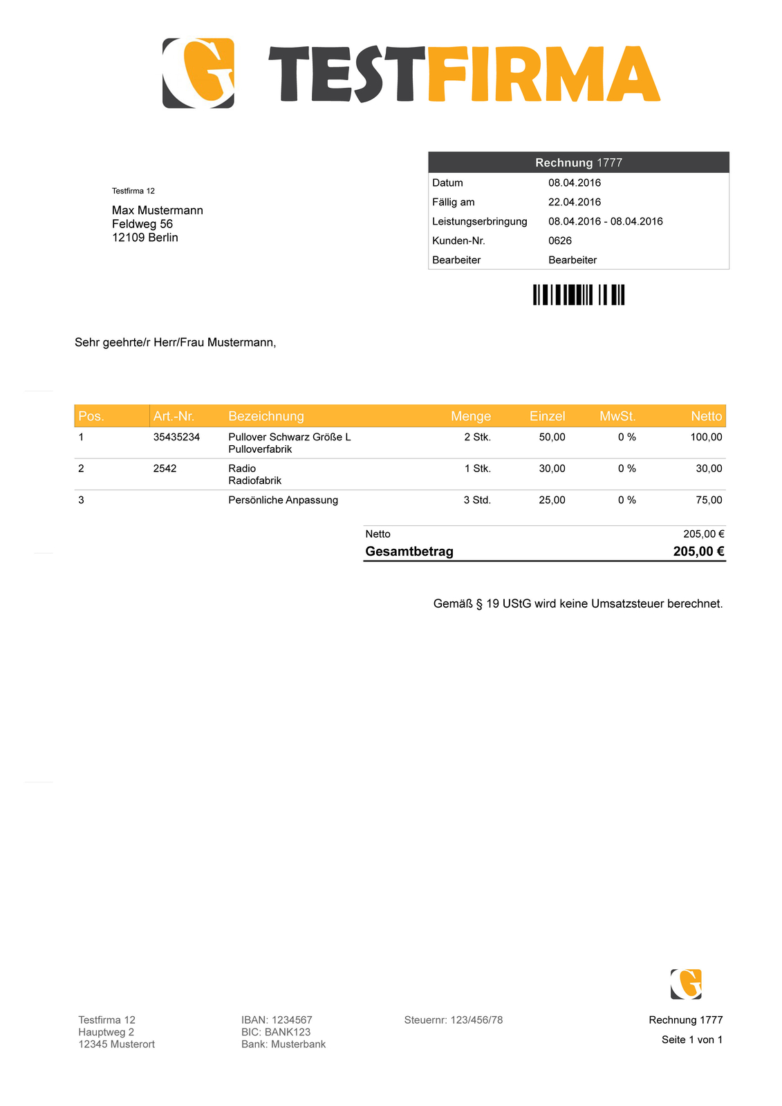 Invoice program, invoice software for dealers, eBay dealers and Amazon dealers IT
