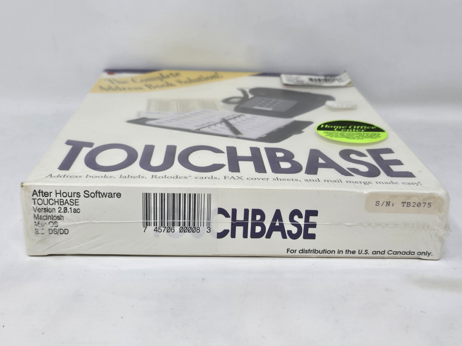 Vintage 1993 TOUCHBASE ver. 2.0.1ac for Macintosh Mac OS, 3.5″ DS/DD – NEW