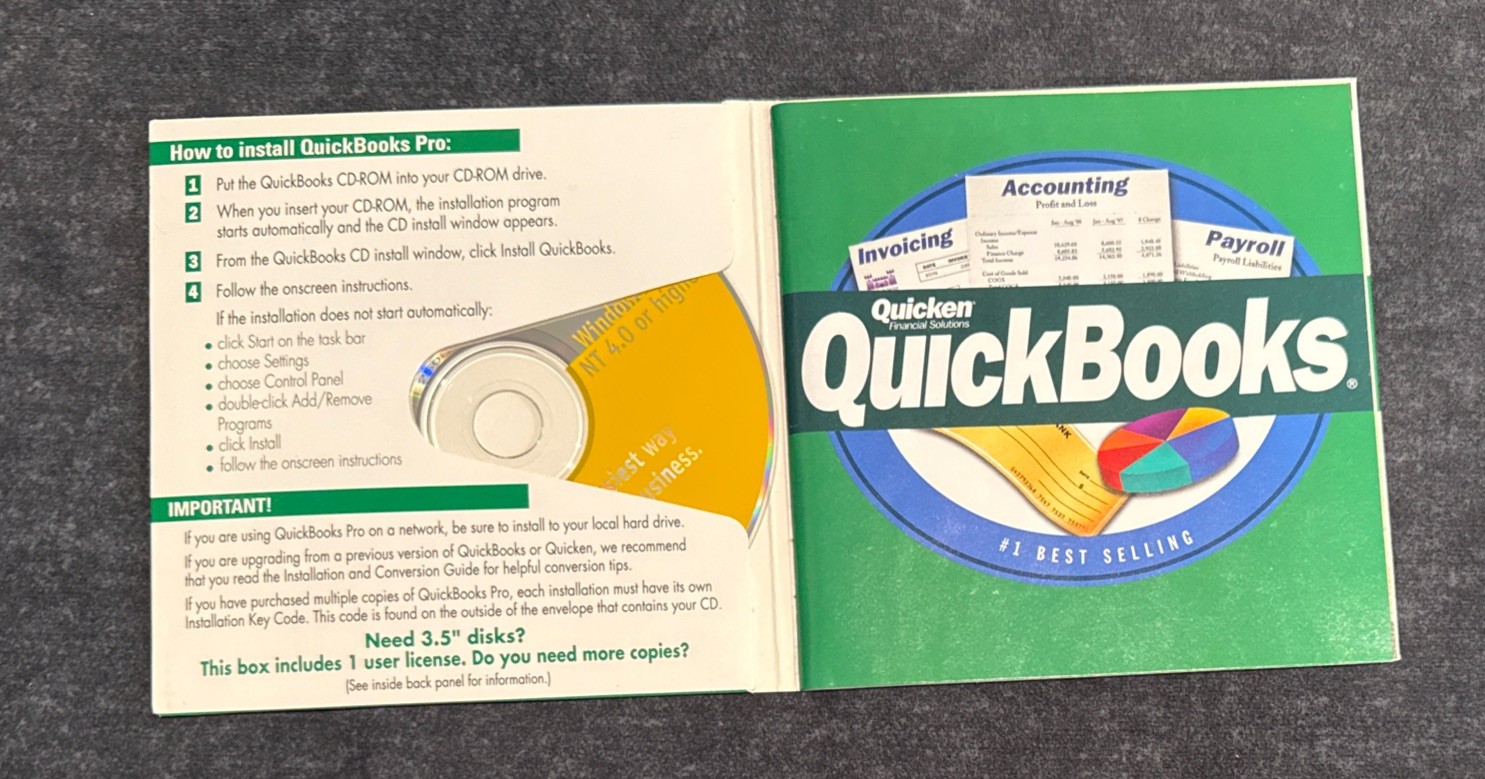 Quickbooks Pro 1998 Version 6.0 Windows 95/98 Quicken Software! ~ Fast Shipping!