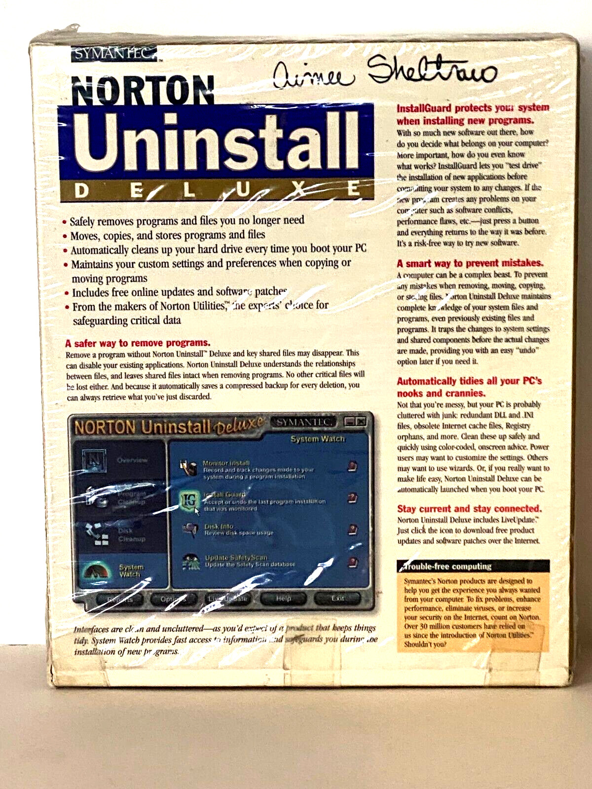 Norton Uninstall Deluxe by Symantec 1997 ~ CD-ROM