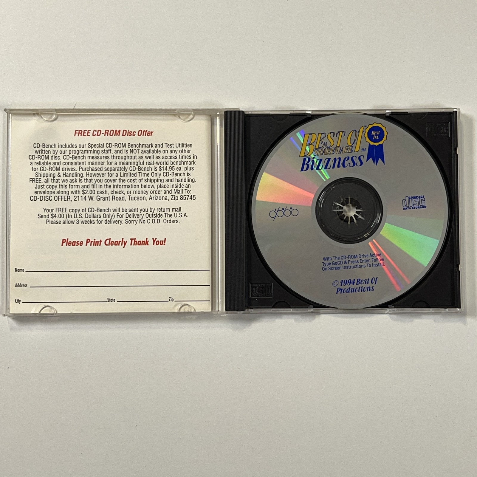 VTG Best Of Shareware Bizzness PC CD-ROM 1994 Games Swimsuits Sights & Sounds