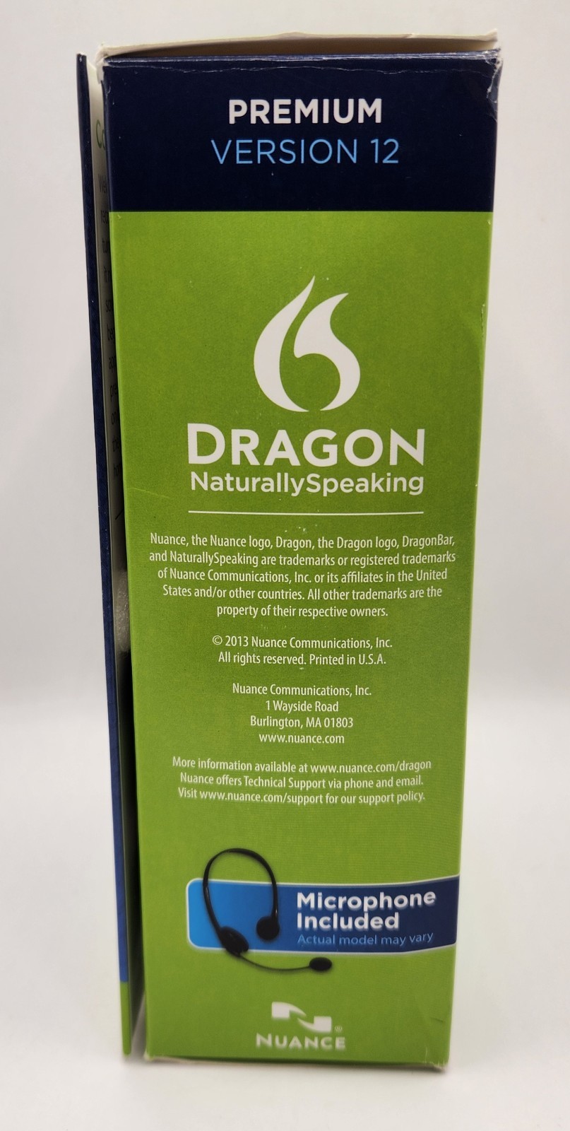 Nuance Dragon NaturallySpeaking 12 Premium for Windows W/Mic – Good Cond
