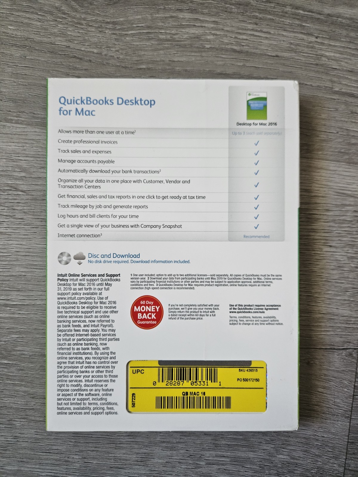 QuickBooks Desktop 2016 For Mac US Retail Version Intuit Business Accounting
