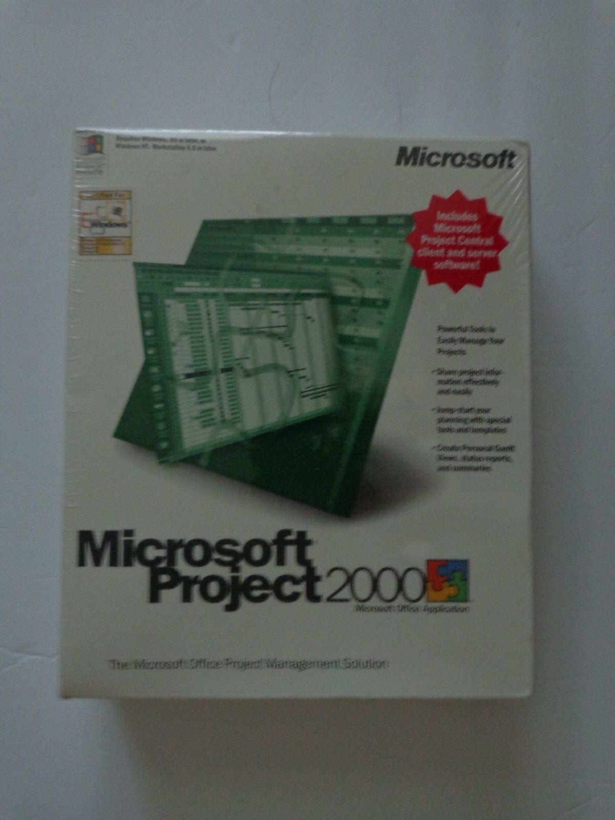 Microsoft Project 2000 w/ Project Central Client and Server – New and Sealed