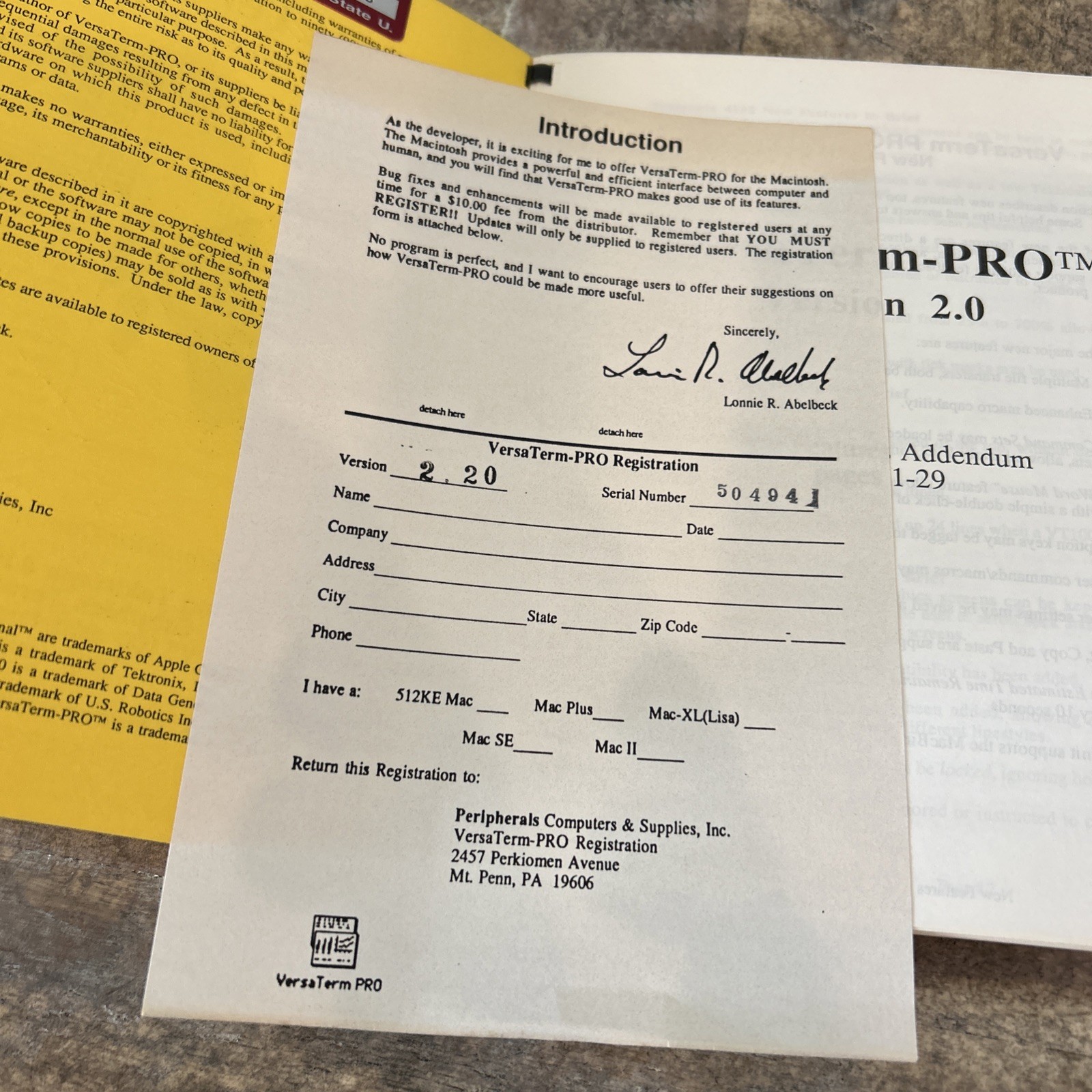 Rare 1985 Versa Term Pro Book with Two Disks Software for Apple