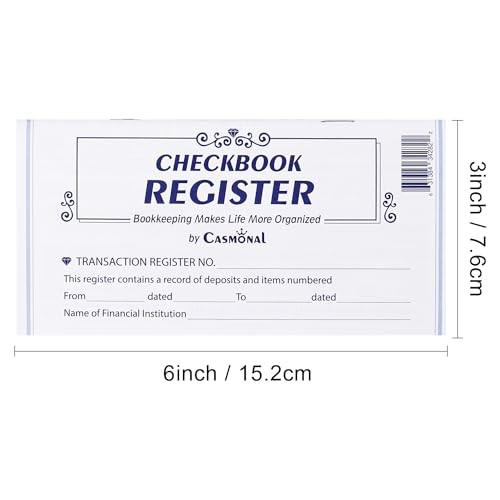 Pack Checkbook Register, Check Register Books for 12 Mainstream Register