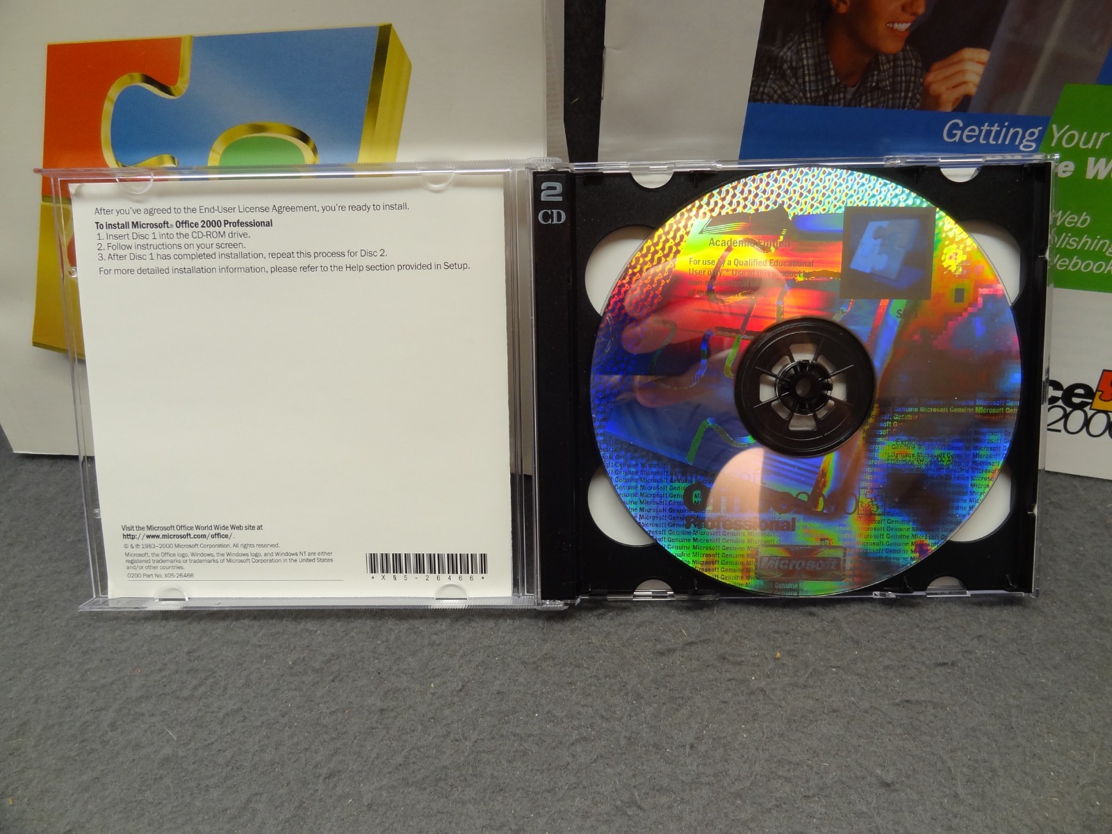 Microsoft Office 2000 Professional Word Excel Outlook PowerPoint Publisher CDrom