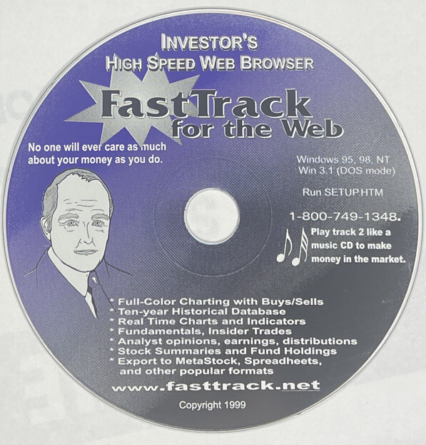 Investor’s High Speed Web Browser Fastrack For The Web (1999)CD-ROM DISC ONLY! R