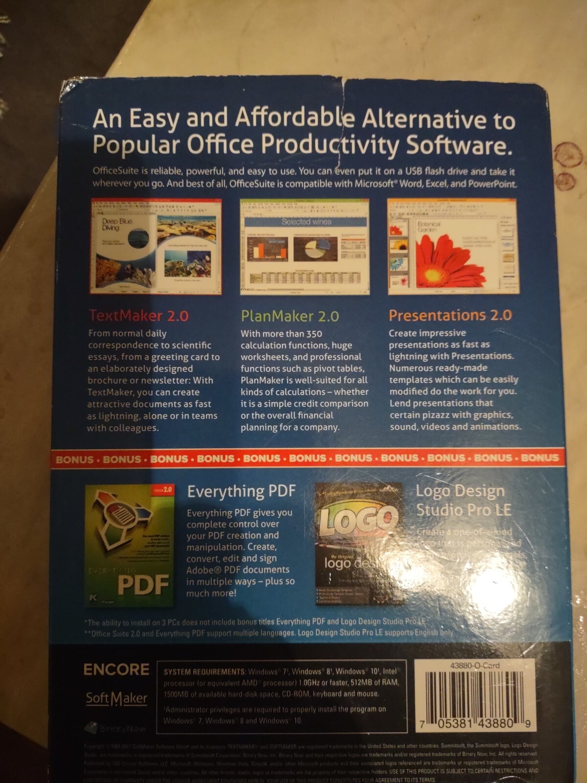Office Suite 2.0 Home & Business for Windows PC CD-ROM 3 Programs