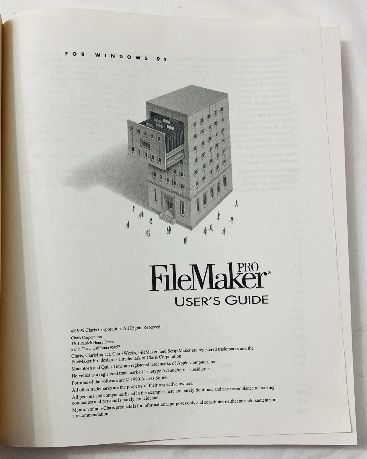 Claris FileMaker Pro User Guide Windows 95 Manual Vintage Database Software