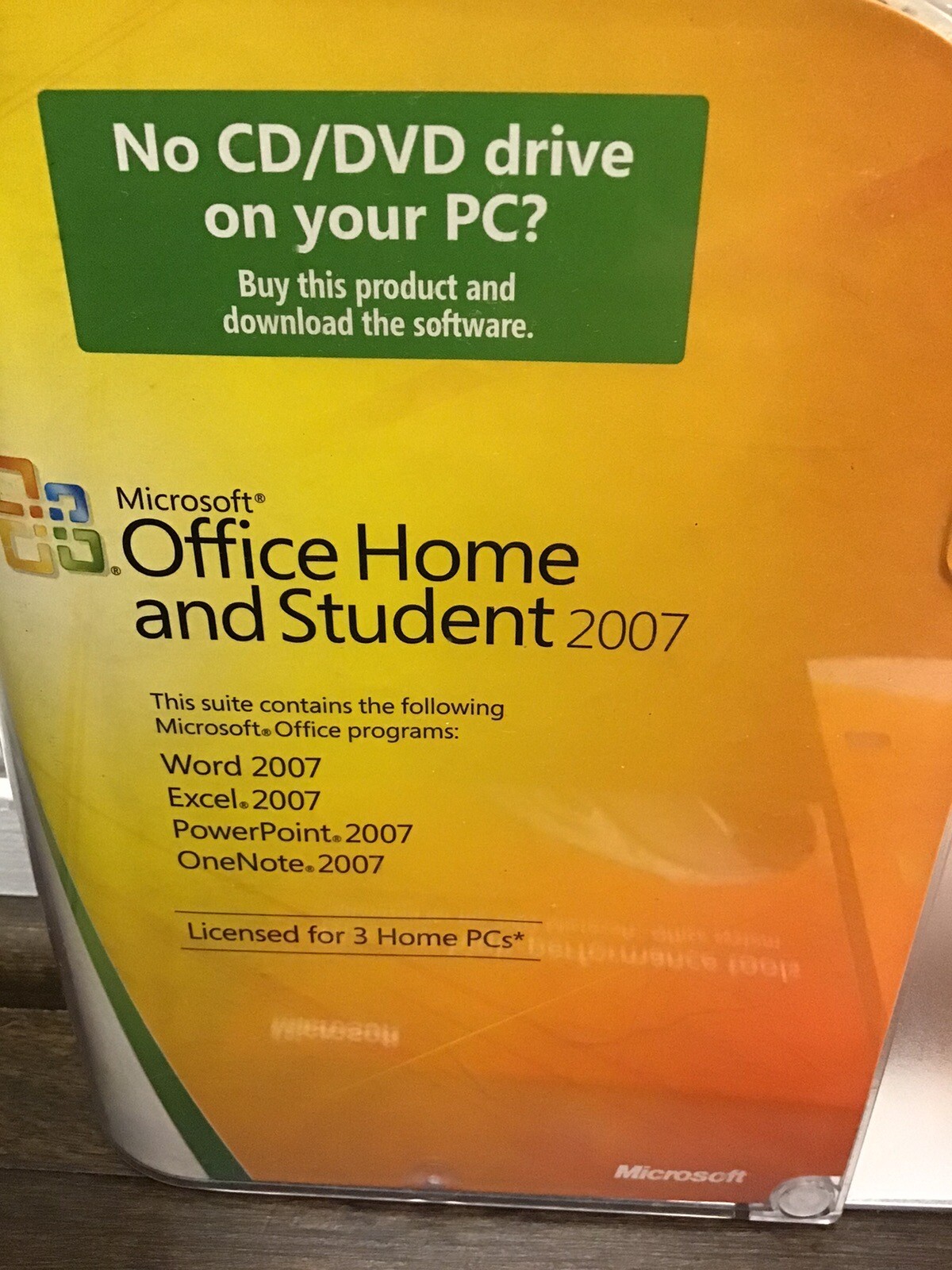 Microsoft MS Office 2007 Home Student Genuine Disc & Product Key w/ Case (2) Lot