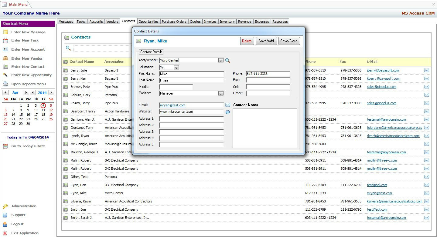 MS Access Based CRM Software – Use As-Is or Customizable