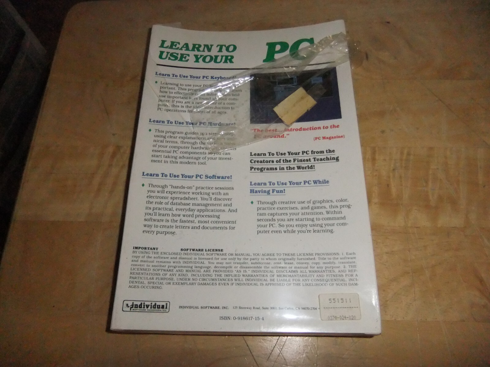 Vintage 1987 Computer Learn HOW To Use YOUR PC By Individual Software 100% COMP