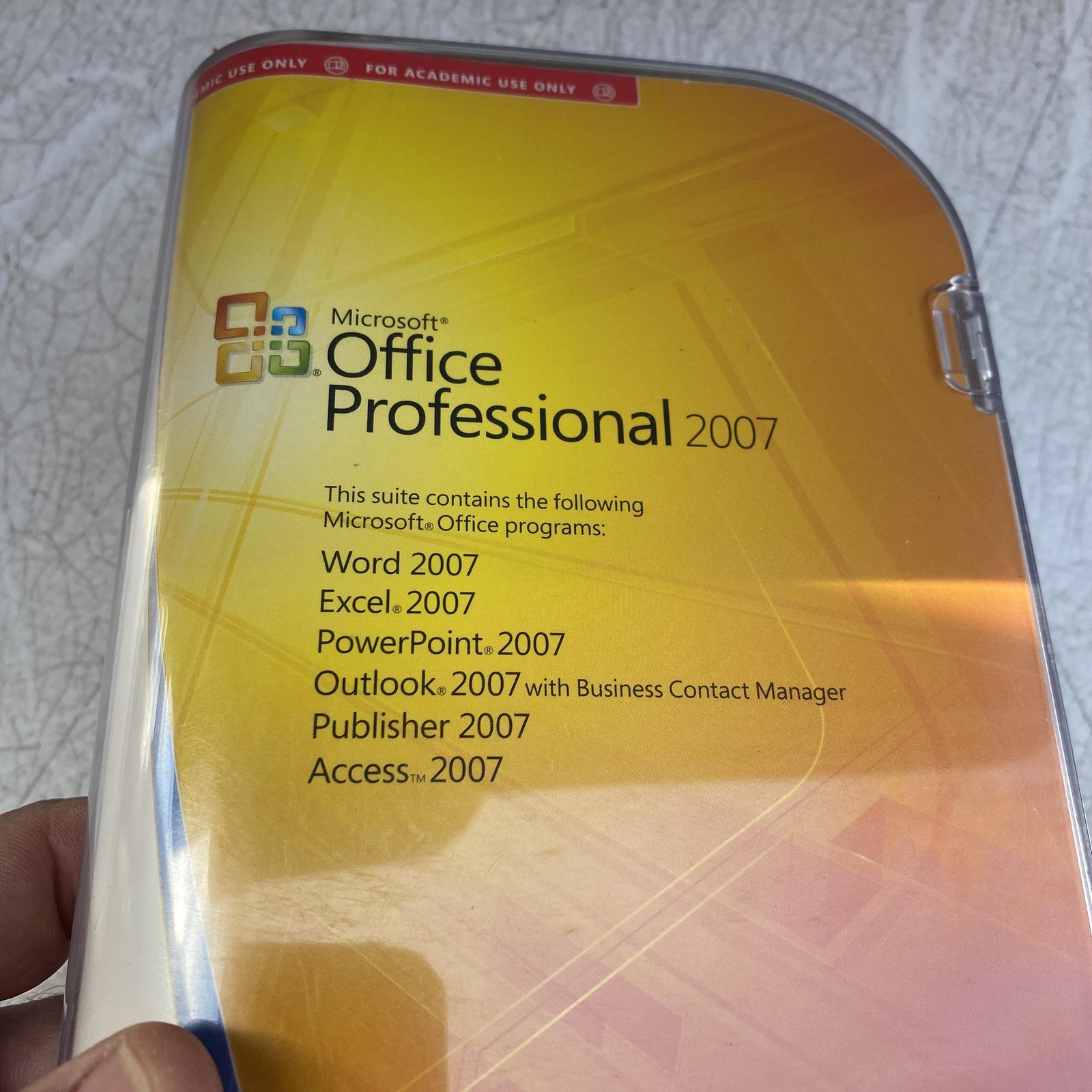 Microsoft Office Professional 2007 Academic English Windows XP Vista 2 Disc CD