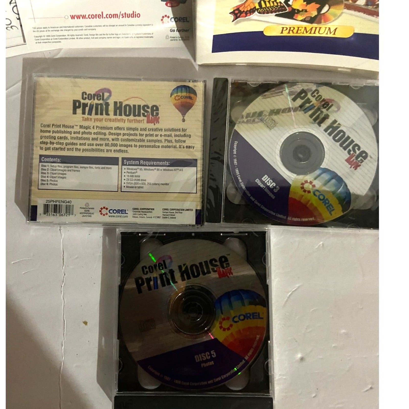New Corel Print House Magic Premium v4.0 Big Box PC-CD Win 95/98, Sealed Discs!