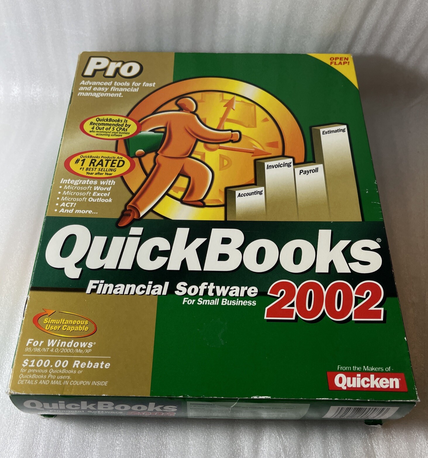 QuickBooks Pro 2002 CD, Key Code, User Guide, Catalogue, Original Box
