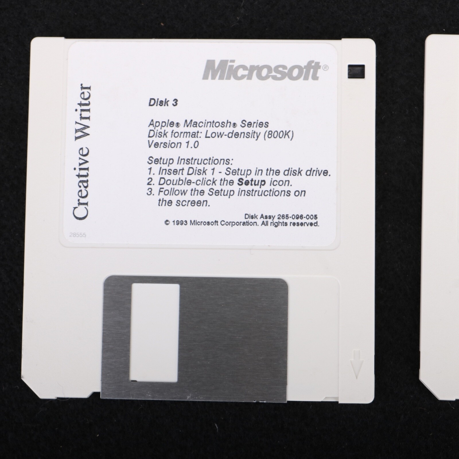 Microsoft Creative Writer For Apple Mac 5 Disk Set 3.5 HD Floppy Disk