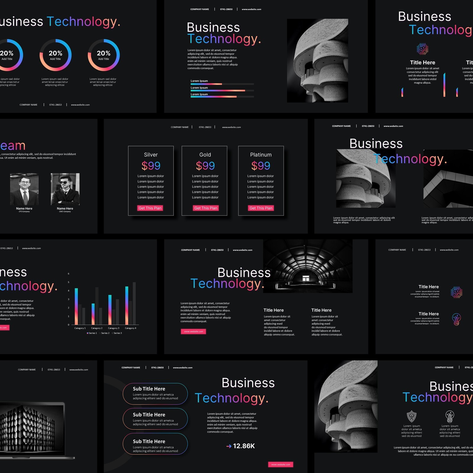 Minimalist Black PowerPoint Template – Modern & Professional Design for Business