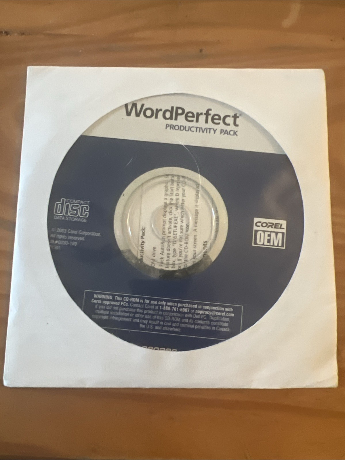 NEW SEALED 2003 2004 Corel WordPerfect Productivity Pack 0J1894