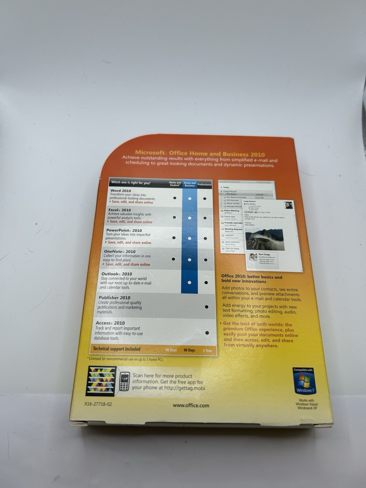 Microsoft Office 2010 Home & Business For 2 PCs Outlook/Excel/Word/PowerPoint